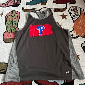 Under Armour Gray and Red Tank Top